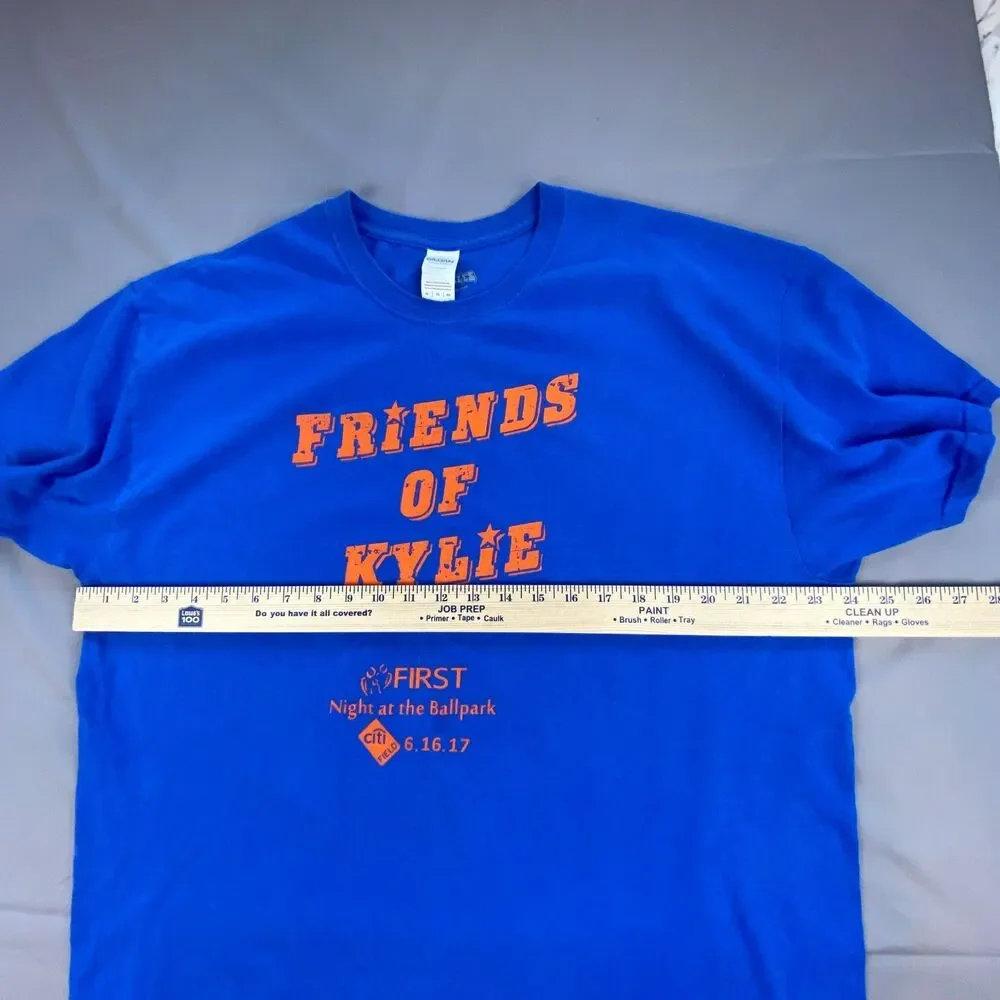 Gildan Mens 2XL Graphic T-Shirt Royal Blue Friends of Kylie Ballpark Event Tee